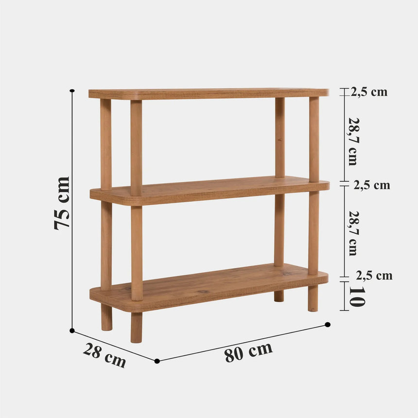 Regale Step aus melaminbeschichteten Holz und Buche, 80×28×75 cm von Hanah Home – Bild 6