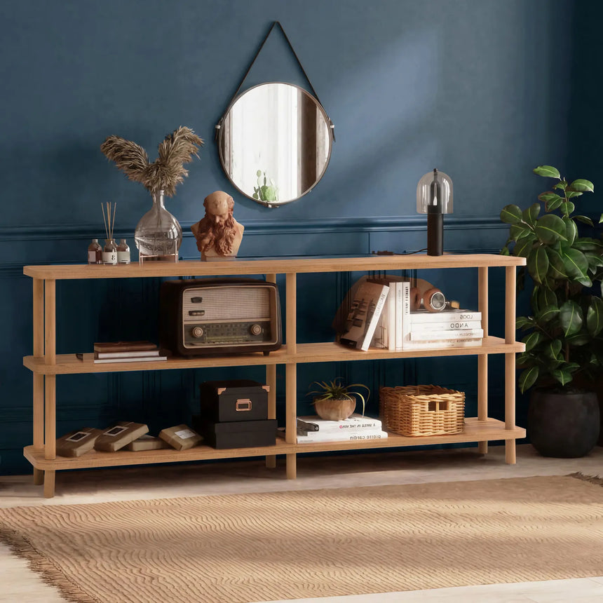 Regale Zen aus melaminbeschichteten Holz und Buche, 180×35×74 cm von Hanah Home – Bild 1