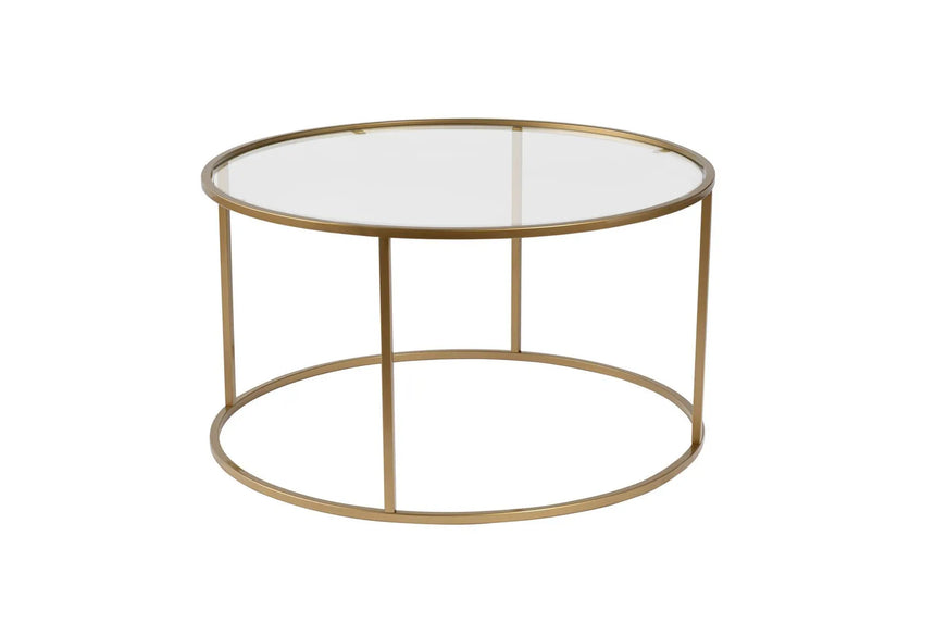 Runder Couchtisch Aurum aus gehärtetem Glas und Metall 80Ø von Hanah Home – Bild 5