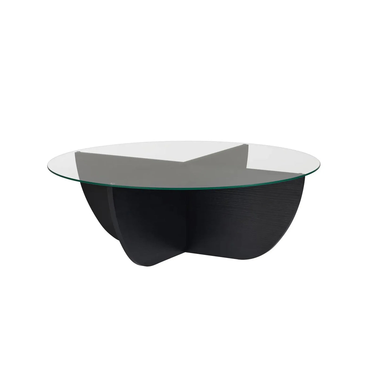 Runder Couchtisch Liya aus Glas und Holz 90Ø - ZEN ZONE Furniture