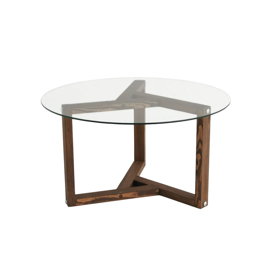 Runder Couchtisch Miro aus gehärtetem Glas und Kiefer 75Ø von Hanah Home – Bild 8
