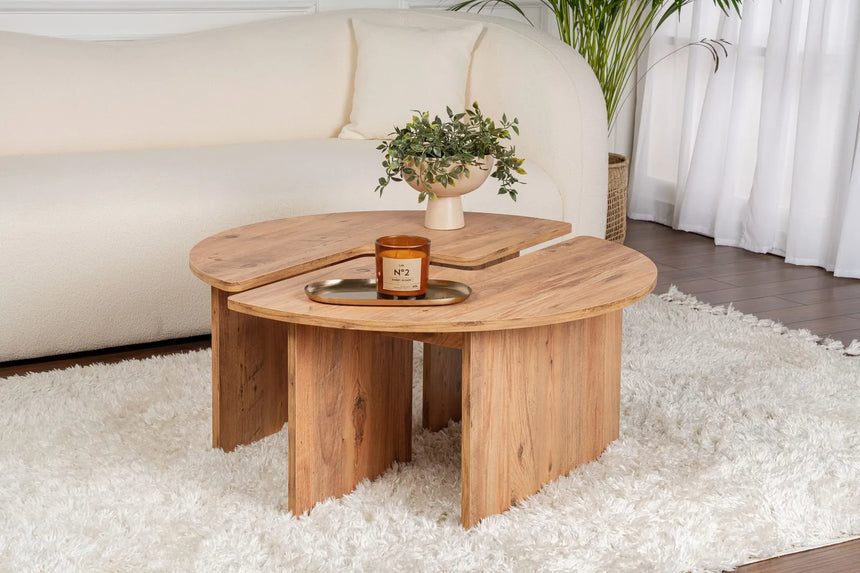 Runder Couchtisch Moira aus Holz 90Ø von Hanah Home – Bild 1