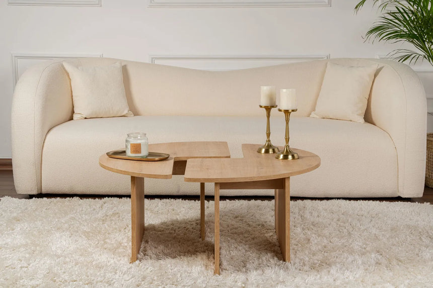 Runder Couchtisch Moira aus Holz in Eiche 90Ø von Hanah Home – Bild 2