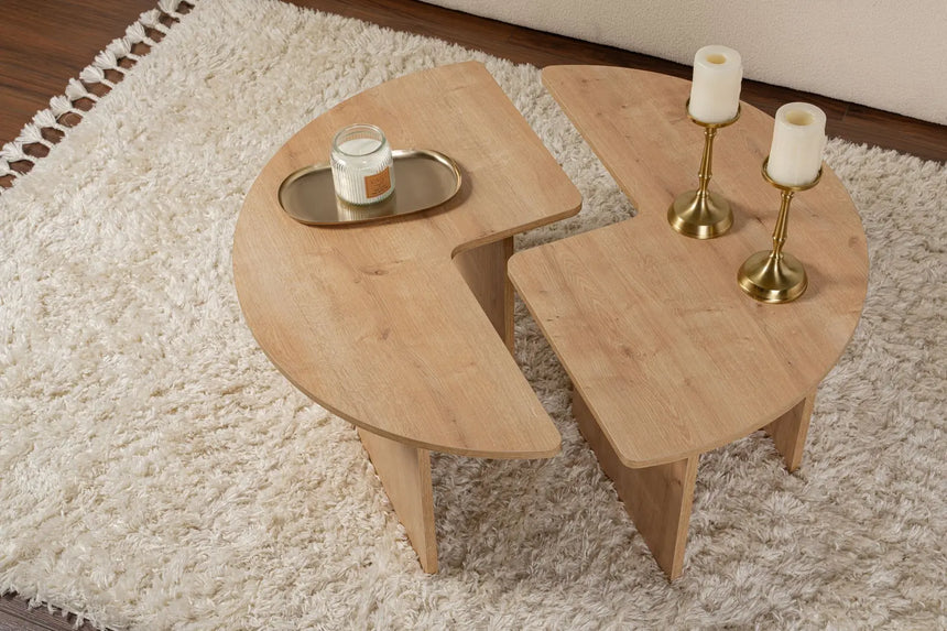 Runder Couchtisch Moira aus Holz in Eiche 90Ø von Hanah Home – Bild 3