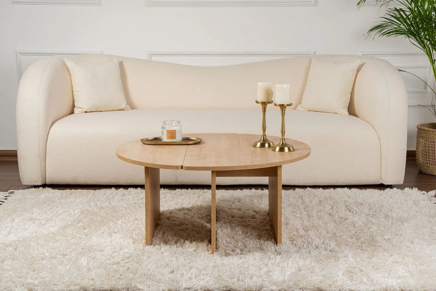 Runder Couchtisch Moira aus Holz in Eiche 90Ø von Hanah Home – Bild 5