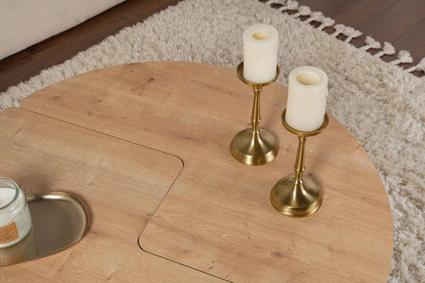 Runder Couchtisch Moira aus Holz in Eiche 90Ø von Hanah Home – Bild 6