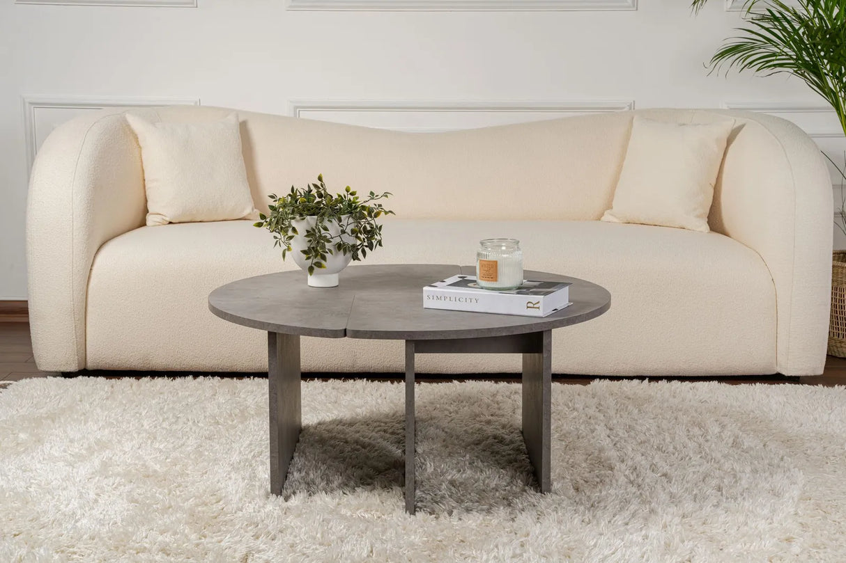 Runder Couchtisch Moira in Betongrau 90Ø von Hanah Home – Bild 5