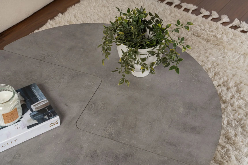 Runder Couchtisch Moira in Betongrau 90Ø von Hanah Home – Bild 6