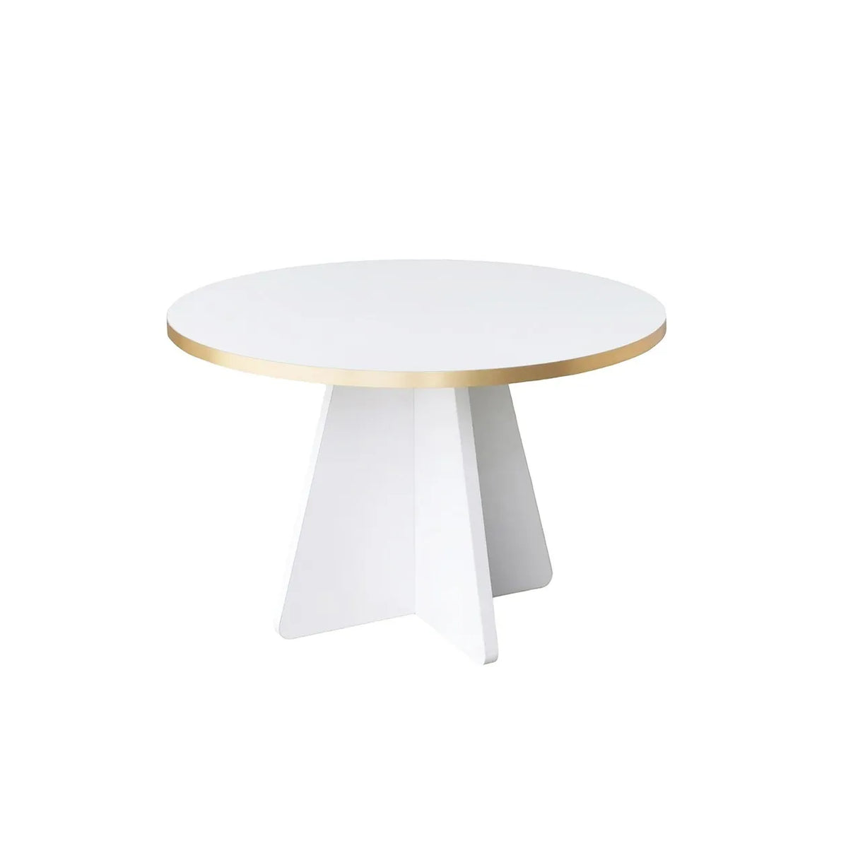 Runder Couchtisch Mushroom aus melaminbeschichteten Holz in Gold und Weiß, 60×60×40cm von Hanah Home – Bild 5