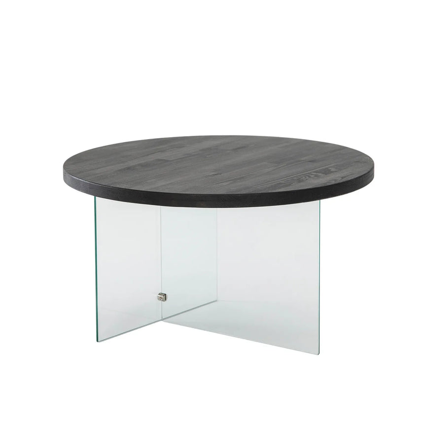 Runder Couchtisch Serenity aus Holz und gehärtetem Glas 70Ø von Hanah Home – Bild 5