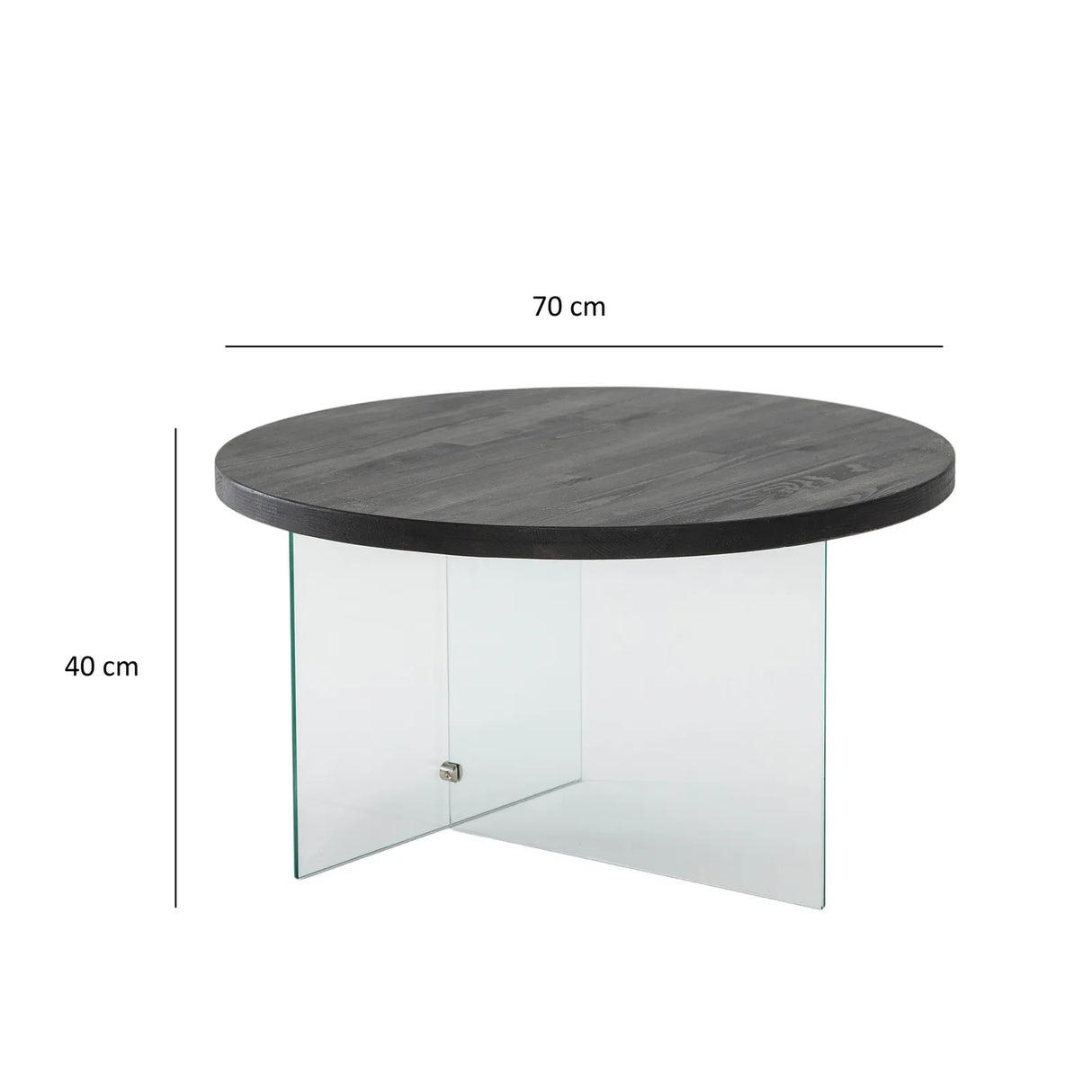 Runder Couchtisch Serenity aus Holz und gehärtetem Glas 70Ø von Hanah Home – Bild 6