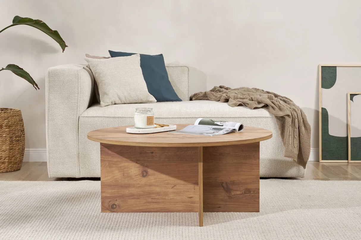 Runder Couchtisch Soleil aus melaminbeschichteter Spanplatte 90Ø von Hanah Home – Bild 1