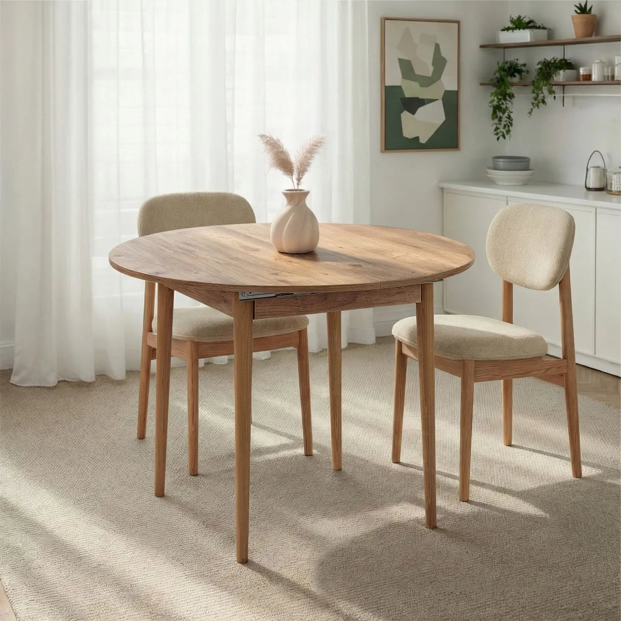 Runder Esstisch Viona aus melaminbeschichteten Holz, 100×100×75 cm von Hanah Home – Bild 3