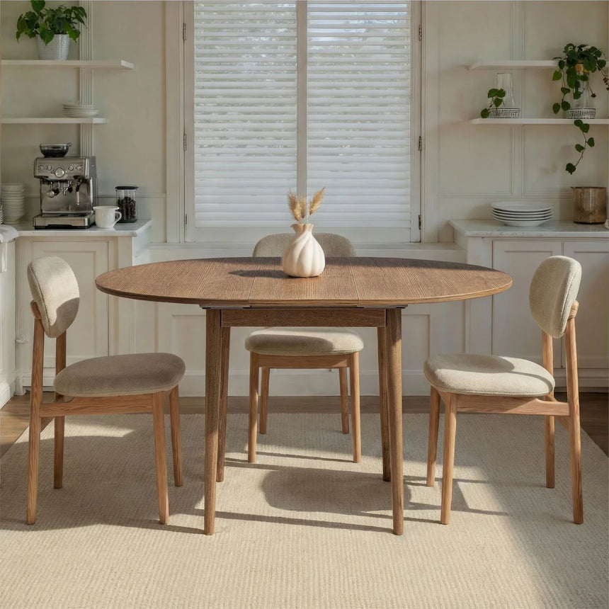 Runder Esstisch Viona aus melaminbeschichteten Holz in Kafkas Eiche, 100×100×75 cm von Hanah Home – Bild 2