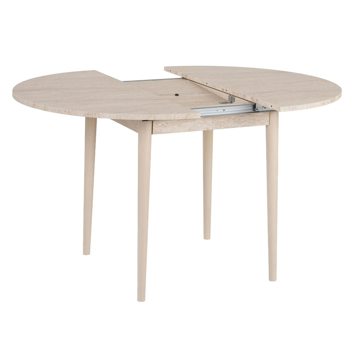 Runder Esstisch Viona aus melaminbeschichteten Holz in Travertin und Eiche, 100×100×75 cm von Hanah Home – Bild 7