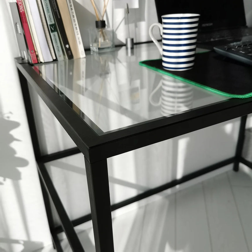 Schreibtisch Master aus Metall und gehärtetem Glas, 130×60×75 cm von Hanah Home – Bild 9