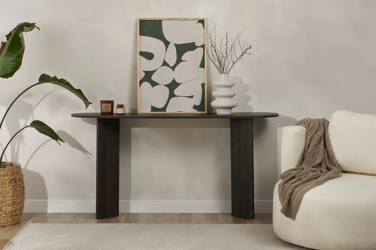 Sideboard Sira aus melaminbeschichteten Holz in Lumiere Black, 150×35×75 cm von Hanah Home – Bild 1