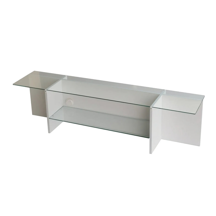 TV-Schrank Escape aus melaminbeschichteten Holz und gehärtetem Glas, 158×35×40 cm von Hanah Home – Bild 7