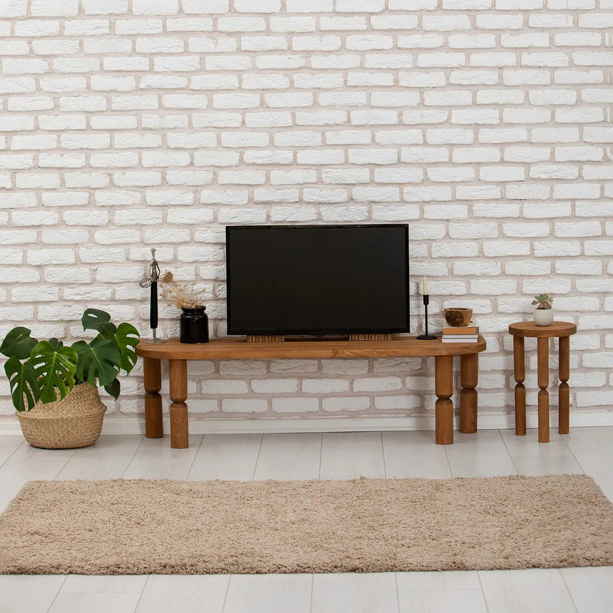TV-Schrank Ida aus Massivholz, 140×35×40 cm von Hanah Home – Bild 1