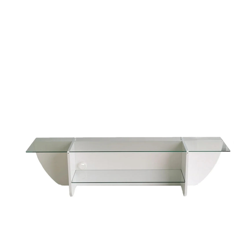 TV-Schrank Lily aus melaminharzbeschichteten Holz und gehärtetem Glas, 158×35×40 cm von Hanah Home – Bild 7
