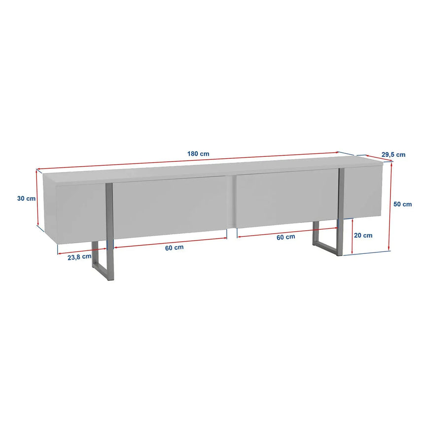 TV-Schrank Serenity aus melaminbeschichteten Holz, 180×29,5×50 cm - ZEN ZONE Furniture