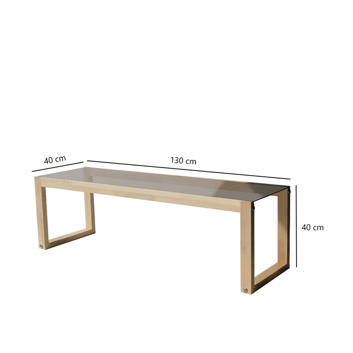 TV-Schrank Via aus massivem Kiefernholz und gehärtetem Glas naturbelassen, 130×40×40 cm von Hanah Home – Bild 9