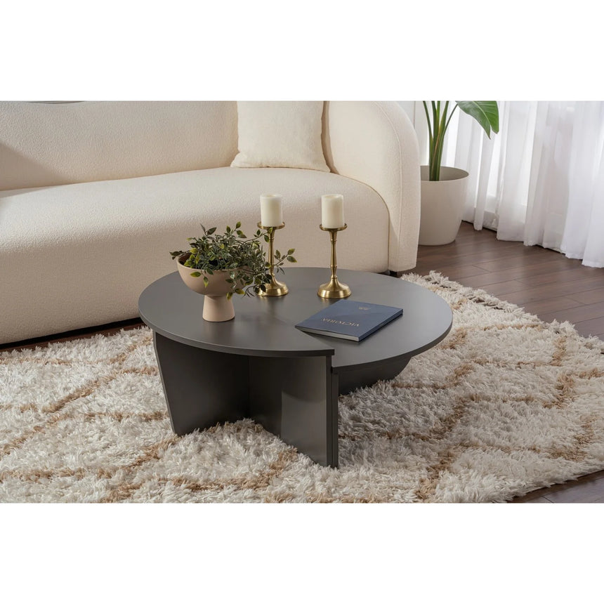 Couchtisch Orion aus Holz in Anthrazit, 90x60x30 cm – Bild 2