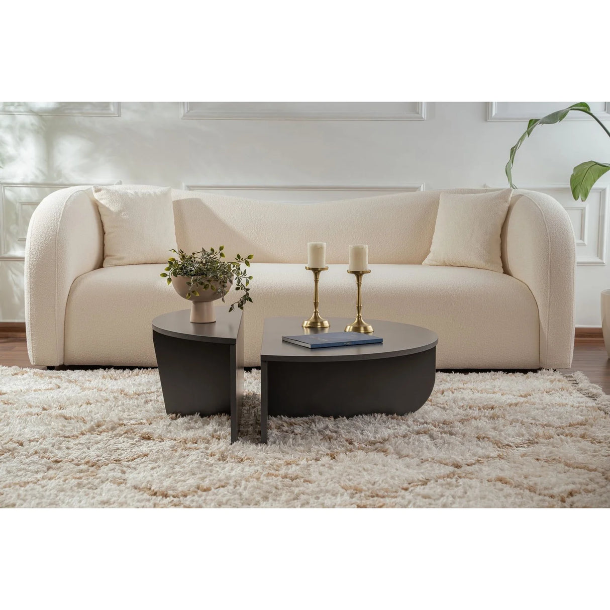 Couchtisch Orion aus Holz in Anthrazit, 90x60x30 cm – Bild 3