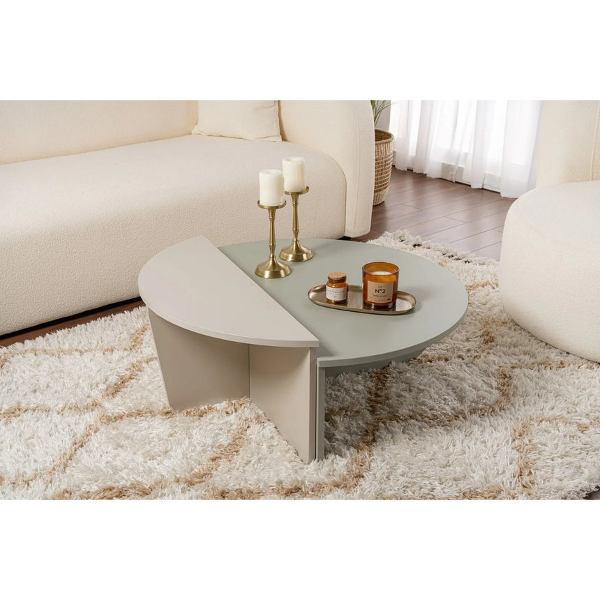 Couchtisch Orion aus Holz in Grau/Grün, 90x60x30 cm – Bild 2