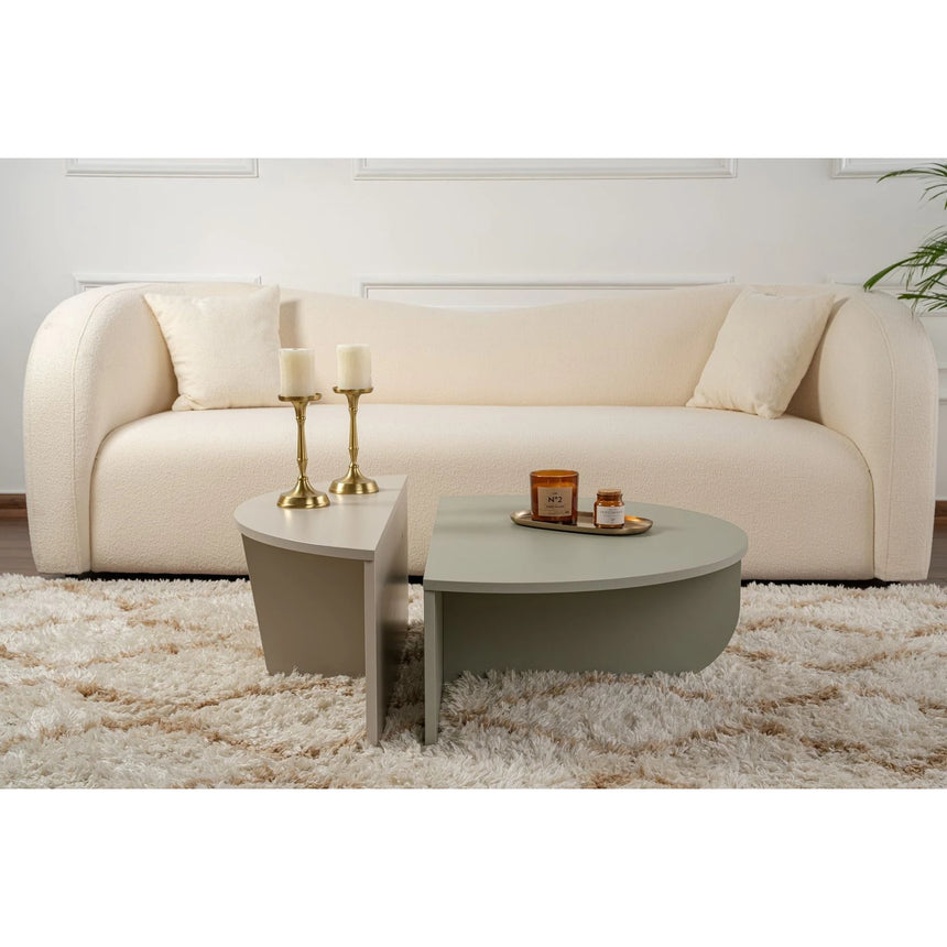 Couchtisch Orion aus Holz in Grau/Grün, 90x60x30 cm – Bild 3