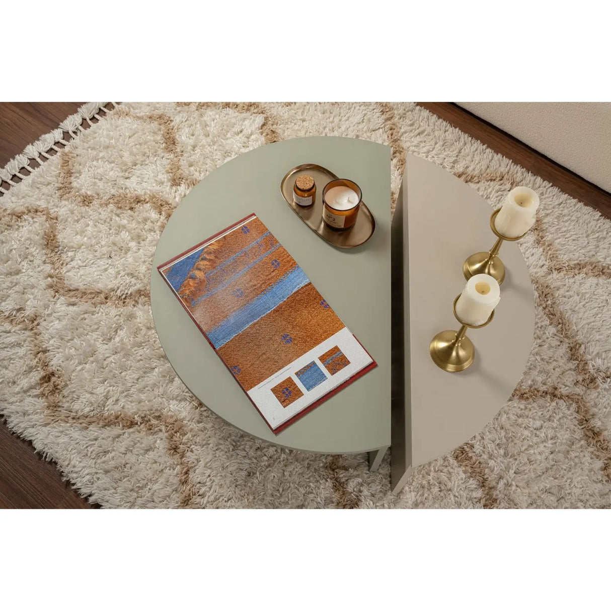 Couchtisch Orion aus Holz in Grau/Grün, 90x60x30 cm – Bild 4