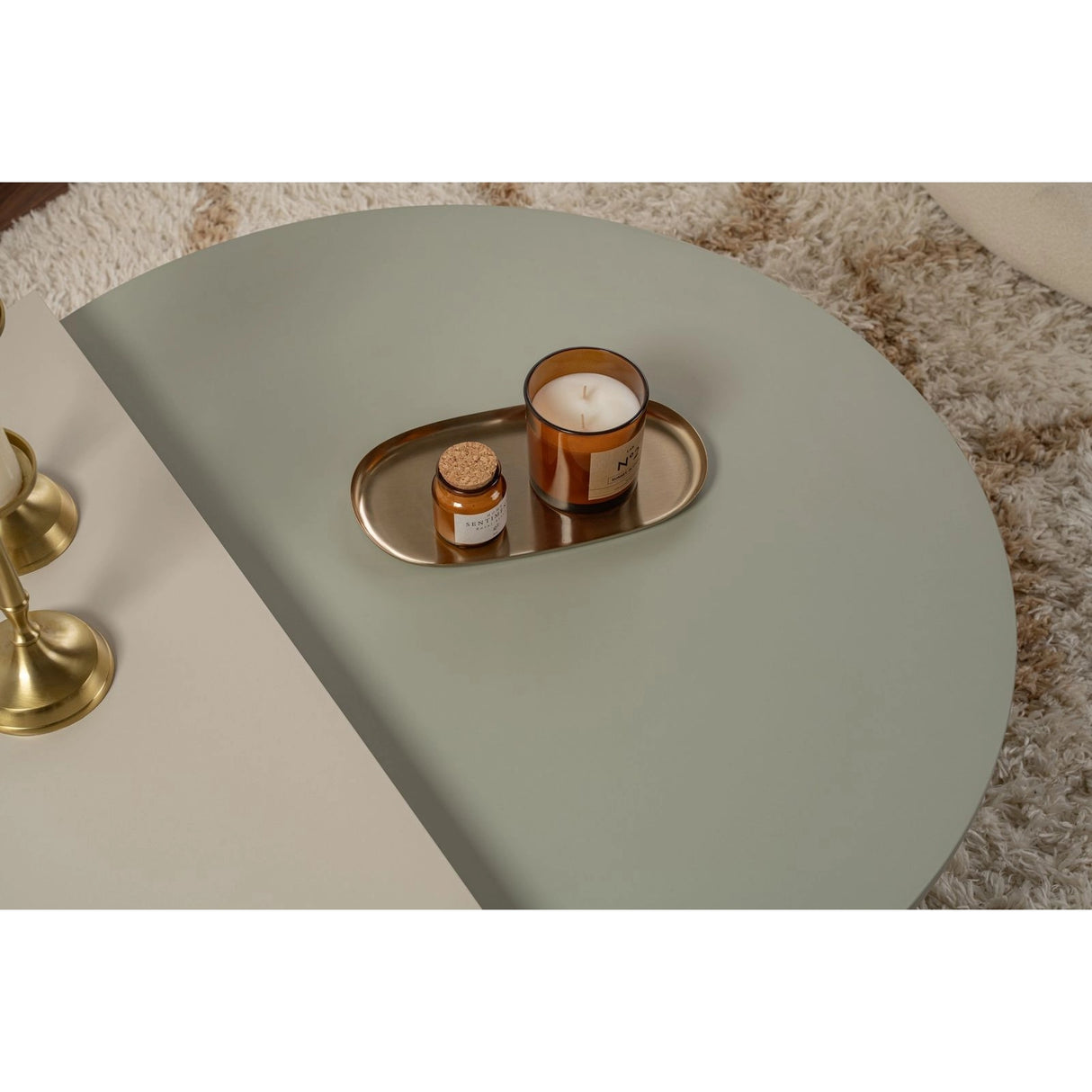 Couchtisch Orion aus Holz in Grau/Grün, 90x60x30 cm – Bild 5