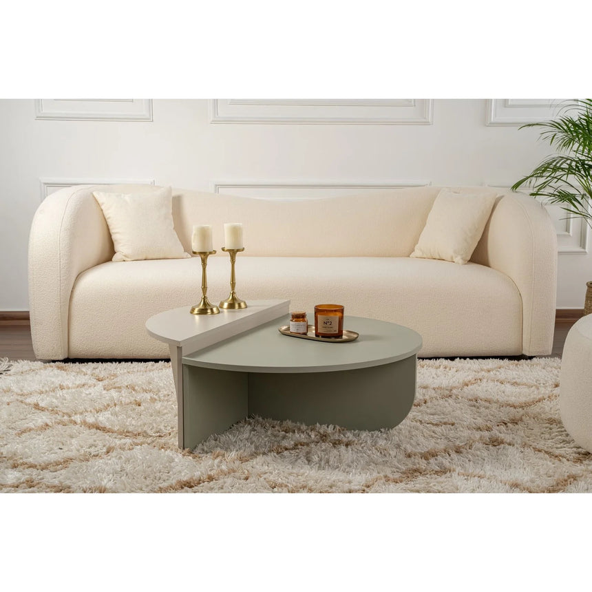Couchtisch Orion aus Holz in Grau/Grün, 90x60x30 cm – Bild 8