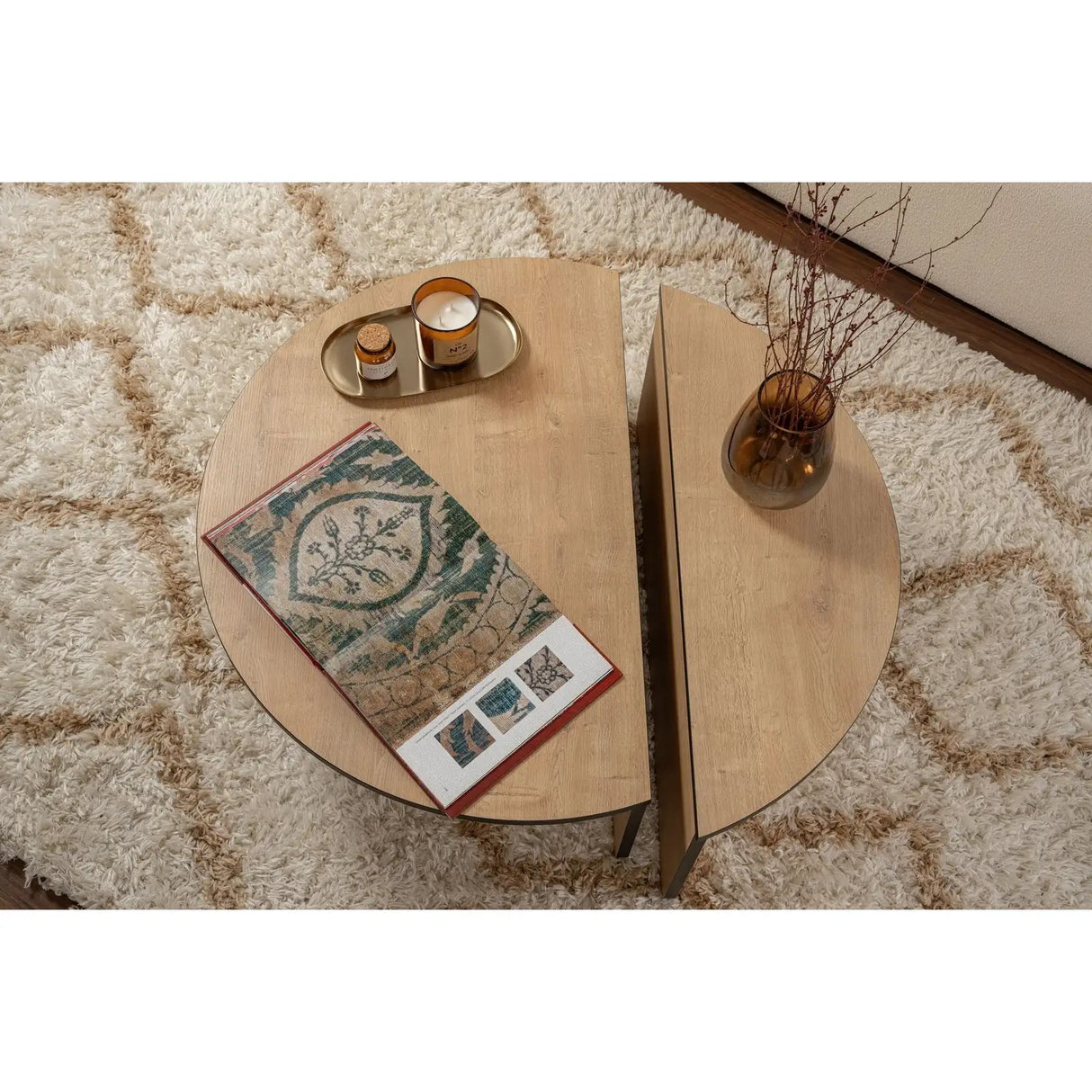 Couchtisch Orion aus Holz in Honey Oak/ Schwarz, 90x60x30 cm – Bild 4