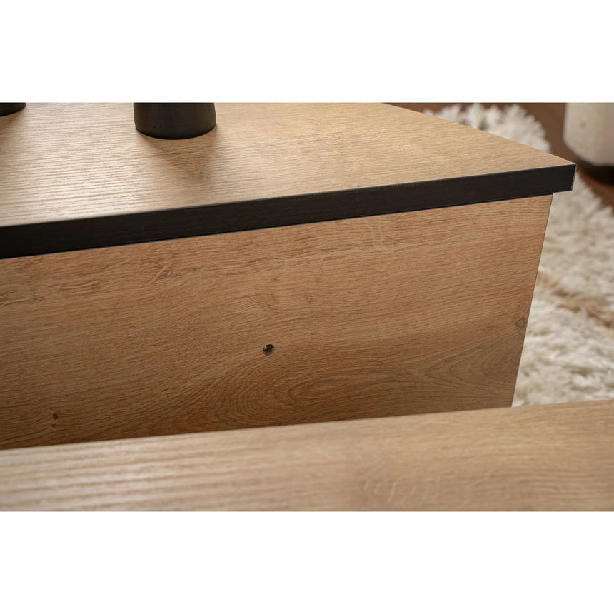 Couchtisch Orion aus Holz in Honey Oak/ Schwarz, 90x60x30 cm – Bild 6