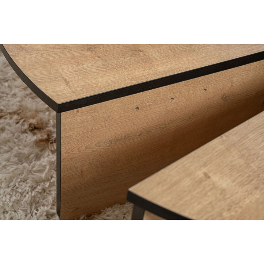 Couchtisch Orion aus Holz in Honey Oak/ Schwarz, 90x60x30 cm – Bild 7