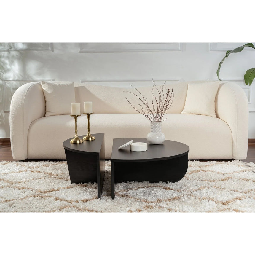 Couchtisch Orion aus Holz in Schwarz, 90x60x30 cm – Bild 3