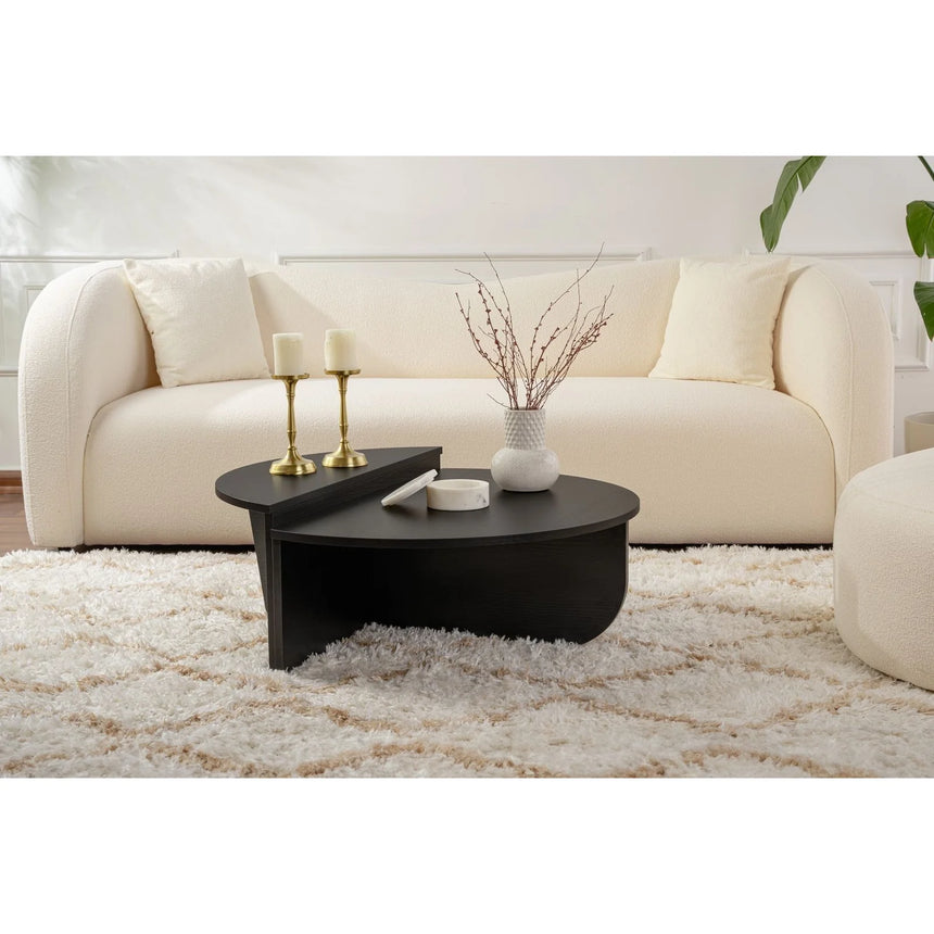 Couchtisch Orion aus Holz in Schwarz, 90x60x30 cm – Bild 8