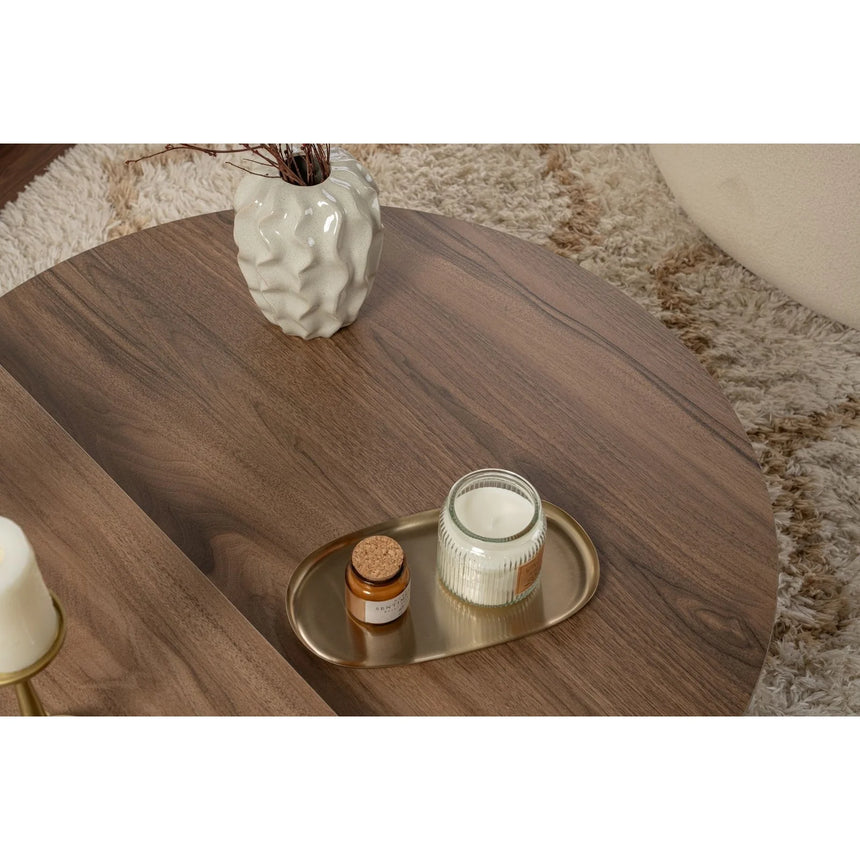 Couchtisch Orion aus Holz in Weiß/Walnuss, 90x60x30 cm – Bild 5