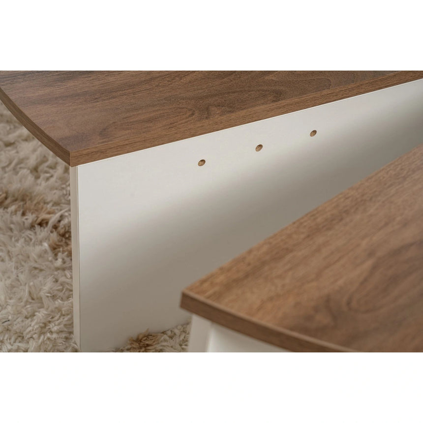 Couchtisch Orion aus Holz in Weiß/Walnuss, 90x60x30 cm – Bild 7