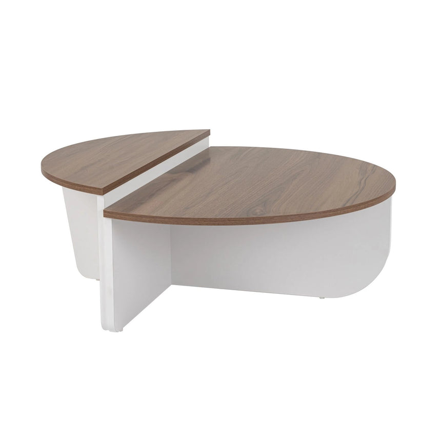 Couchtisch Orion aus Holz in Weiß/Walnuss, 90x60x30 cm – Bild 9