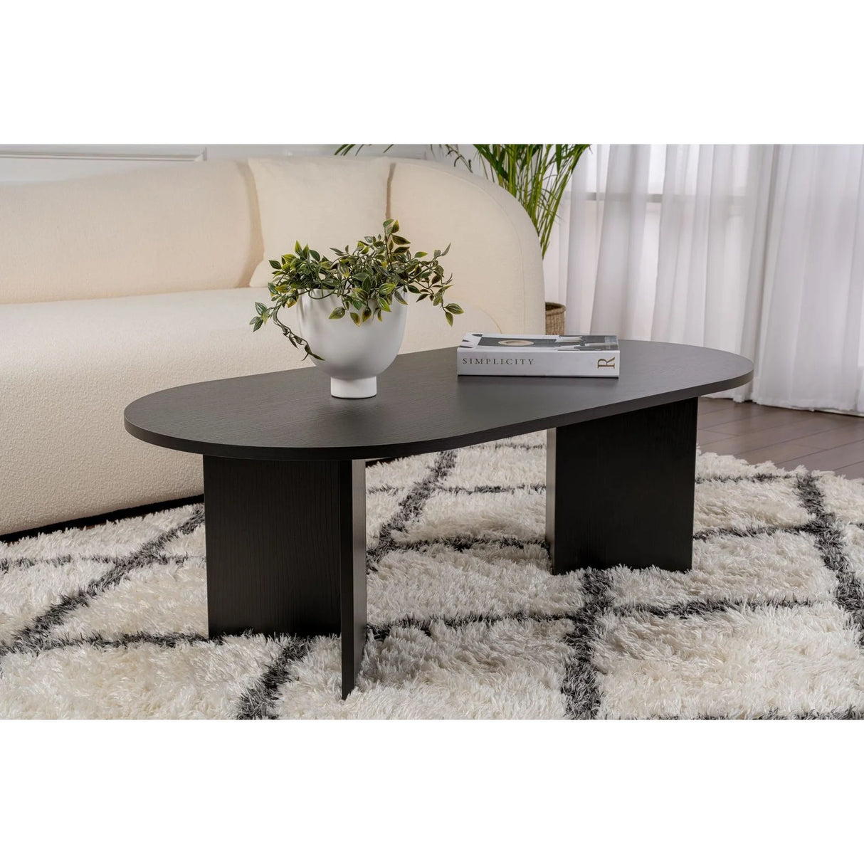 Couchtisch Sable aus Holz in Schwarz, 119x60x40 cm – Bild 1