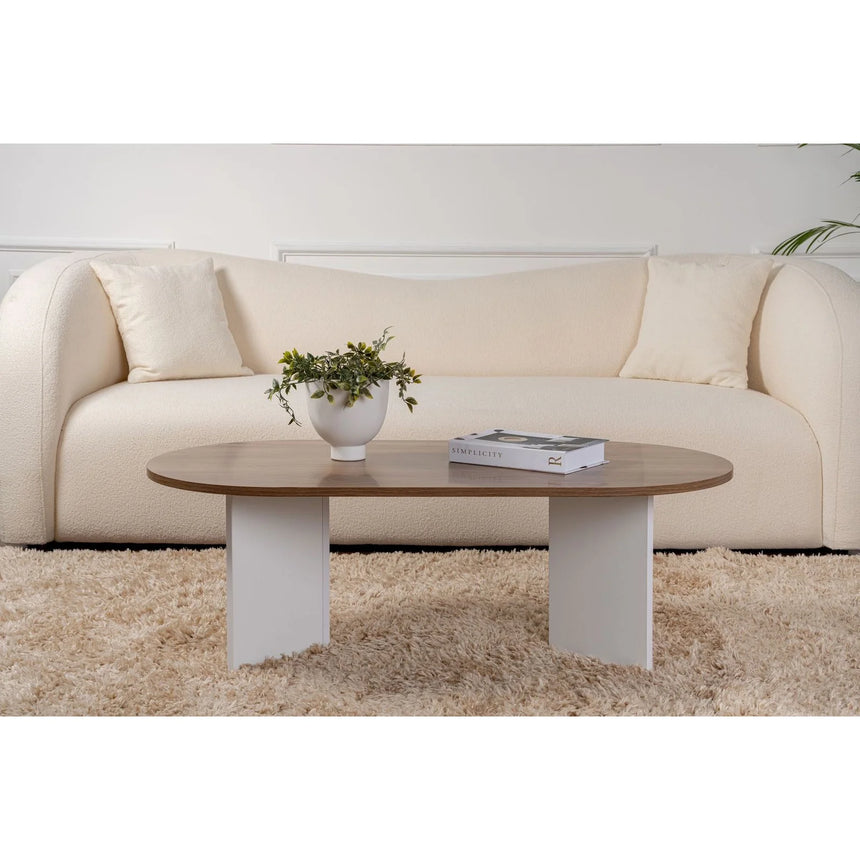 Couchtisch Sable aus Holz in Walnuss Weiß, 119x60x40 cm – Bild 2
