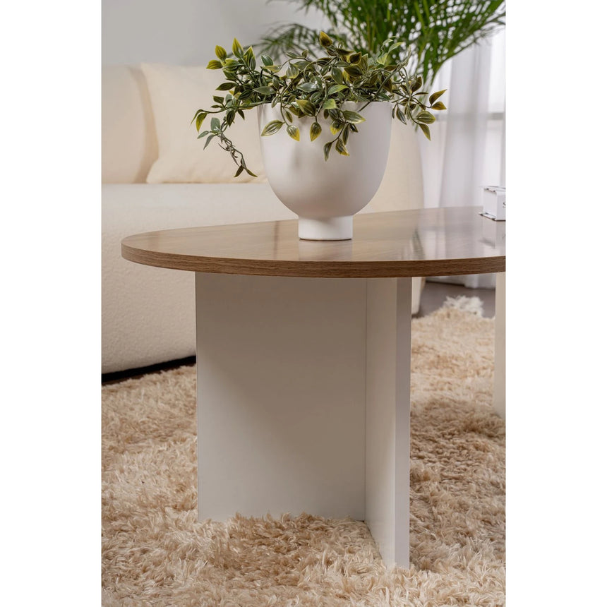 Couchtisch Sable aus Holz in Walnuss Weiß, 119x60x40 cm – Bild 4
