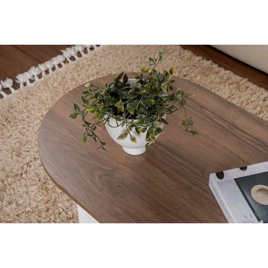 Couchtisch Sable aus Holz in Walnuss Weiß, 119x60x40 cm – Bild 5