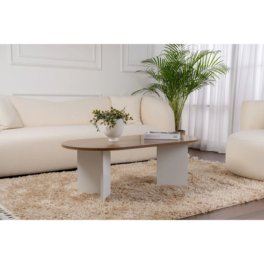Couchtisch Sable aus Holz in Walnuss Weiß, 119x60x40 cm – Bild 6