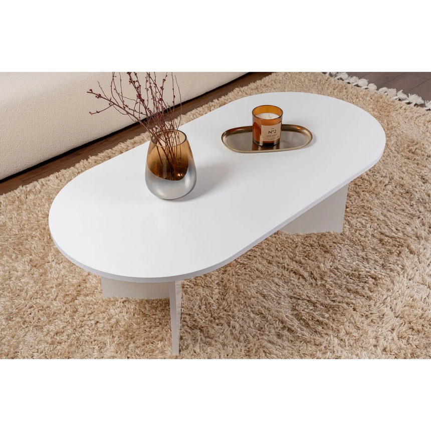 Couchtisch Sable aus Holz in Weiß, 119x60x40 cm – Bild 3