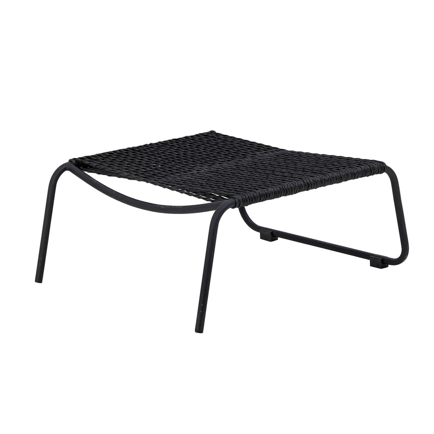 Boel Liegestuhl mit Hocker, Schwarz, Metall - ZEN ZONE Furniture