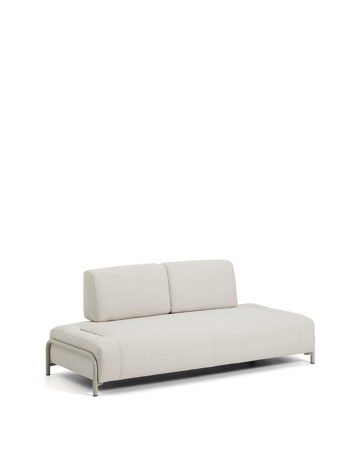 2-Sitzer-Modul Compo aus Chenille in Ecru mit beigem Metallgestell 200 cm FSC Mix Credit von Kave Home – Produktbild 3