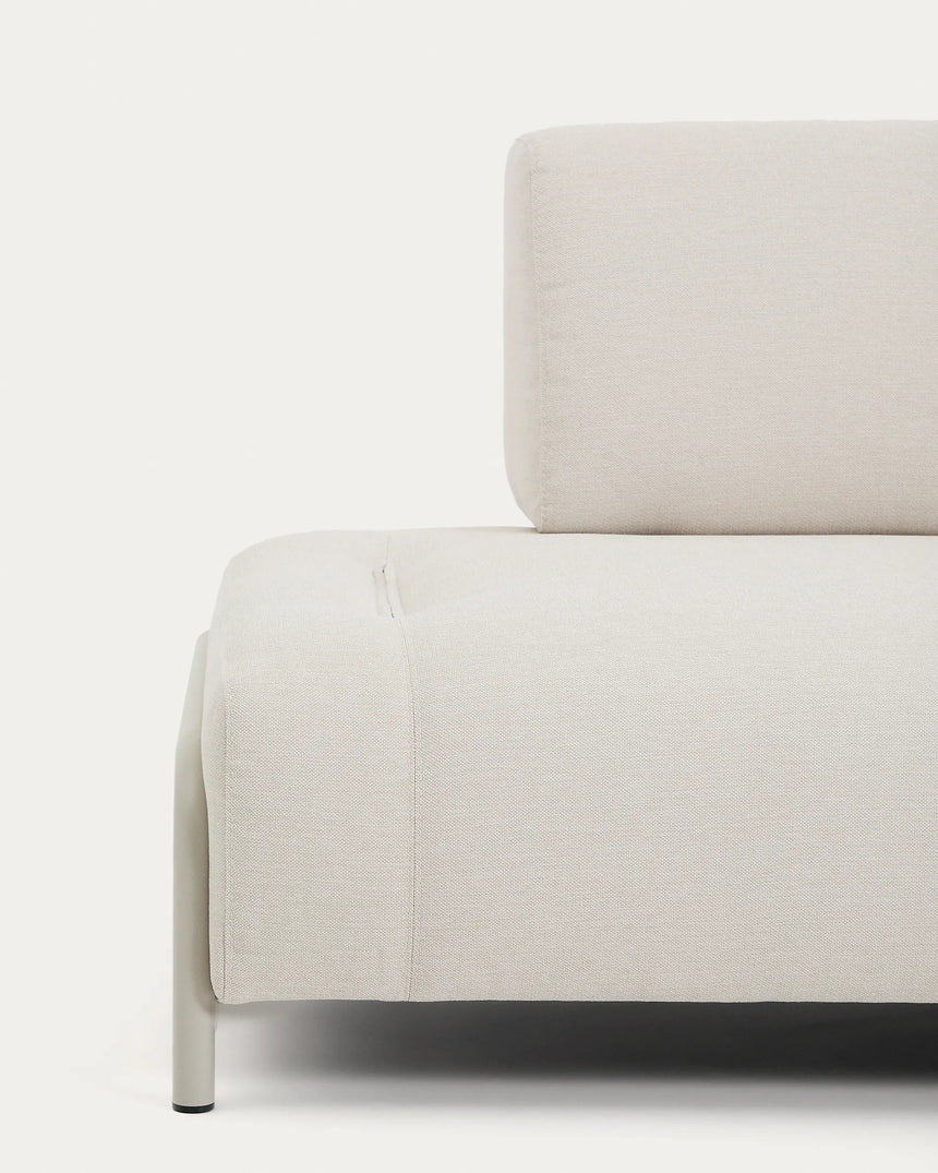 2-Sitzer-Modul Compo aus Chenille in Ecru mit beigem Metallgestell 200 cm FSC Mix Credit von Kave Home – Produktbild 6